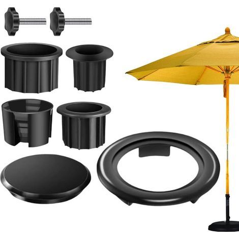 Accessoires De Support De Base Pour Parasol Solaire - Pièce De Fixation Pour Parasol De Terrasse - Support D'Attache Résistant À L'Usure Pour Balcons Terrasses Jardins Et Cours (1/5)