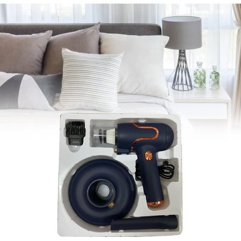 Aspirateur anti-acariens portable sans fil et léger, bleu foncé, pour la maison, le matelas et la voiture. (1/5)
