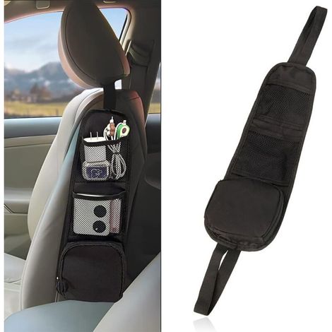 Bolsa de almacenamiento multifuncional para el respaldo del asiento del coche con múltiples bolsillos para furgonetas, monovolúmenes, SUV, organizador lateral plegable, redes de almacenamiento, organi (1/4)