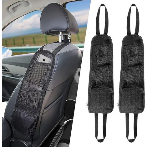 BEBUSINGOTO Organizador lateral para asiento de coche (2 unidades), plegable, impermeable, multifuncional, para colgar. (1/5)