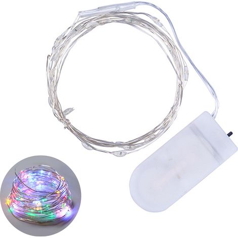Guirlande lumineuse 1 m 10 LED flexible et pliable IP65 étanche pour Noël fête décoration DIY maison cadeau (1/3)