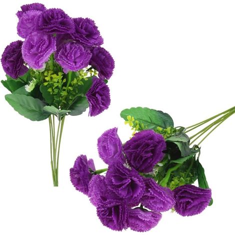 Ramo de crisantemos artificiales para decoración de jarrones, composición de 35 cm - Brezo (1/5)