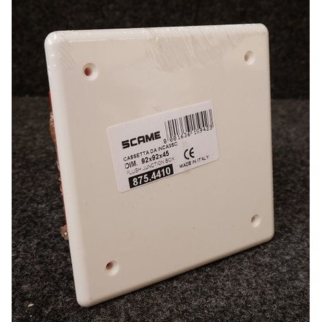 Boite de dérivation à encastrer 92x92x45mm avec couvercle vis blanc WBOX (1/2)