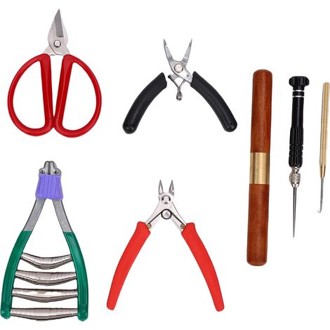 Ensemble outils cordage raquette Badminton, pince nez courbé, crochet filetage, ligne cône, ciseaux (1/5)