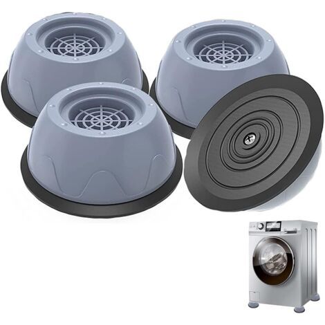 4 Pièces Patin Machine à Laver, Anti Vibration Tampon, Pieds de Machine à Laver, Facile à Installer, pour Machines à Laver, Sèche Linge, Réfrigérateurs, Pieds de Canapé, Bureaux, Chaises (Gris) (1/5)