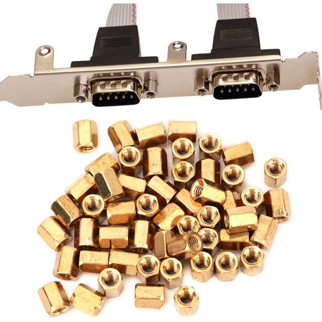 Lot de 50 entretoises hexagonales creuses double passage en laiton M3x6mm pour circuit imprimé PCB (1/5)