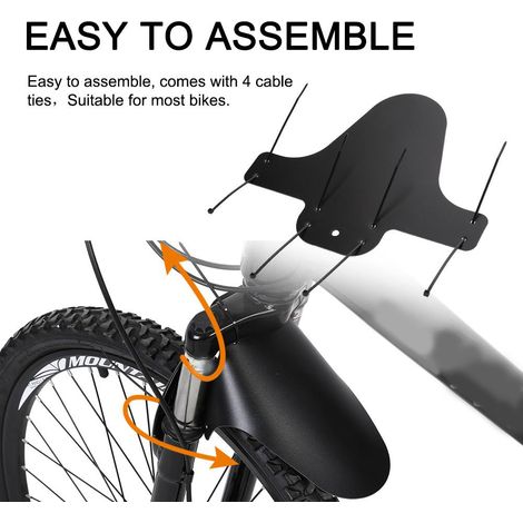 Garde-boue noirs pour pneus avant et arrière de VTT (1/5)