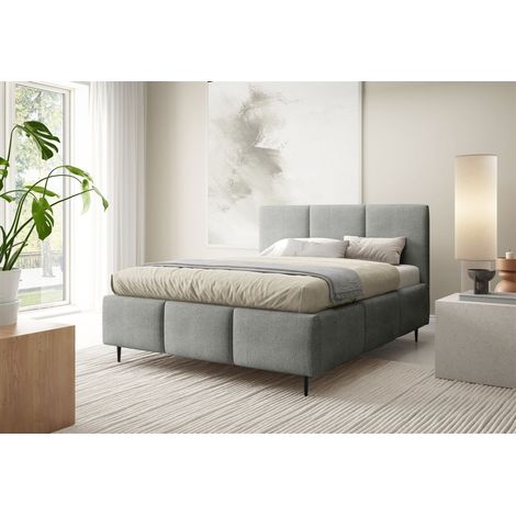Polsterbett Schlafzimmerbett MIAMI 140x200cm in Stoff Coral Grau