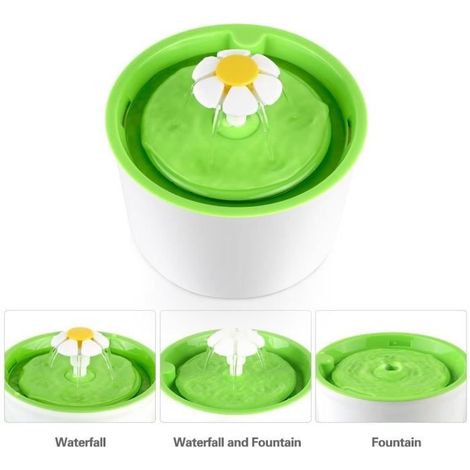 1.6L Fontaine à Eau Fontaine de Chat Boire à Fleur Électrique Animaux Vert Pet Water Fountain Drinking Bowl ,vert (1/3)