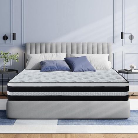 Matelas 160x200 cm, Épais 26 cm, Matelas à Ressorts ensachés et à mémoire de Forme, Fermeté Moyenne, Design Ergonomique, Respirant (1/5)