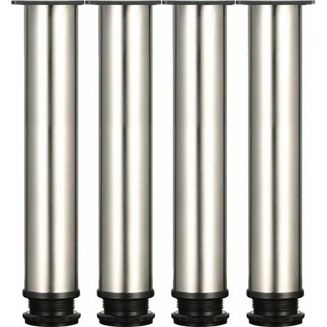 4 Adjustable Legs 300mm Height Thicken Cabinet Legs Table Legs Furniture Legs, Brushed Stainless Steel, Adjustable Height 0-15mm Come with Stainless Steel Screws (1/5)