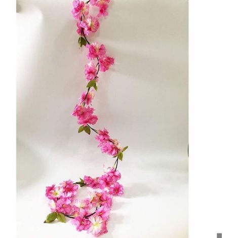 Fleurs de cerisier artificielles vigne plantes suspendues Faux Sakura guirlande fausse couronne de cerisier oriental fleur artifici (1/5)
