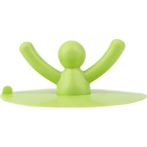 1 ensemble de bouchons de vidange mignons en forme humaine pour sol, cuisine, toilettes, salle de bain, douche (vert) (1/3)