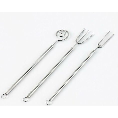 3 Pièces Fourchettes à Tremper Au Chocolat Ensemble Fourchettes à Fondue en Acier Inoxydable Skimmer Dessert Outils De Cuisson pour La Maison Bricolage Décoration De Gâteau (1/5)