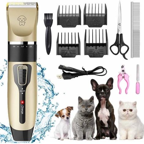Tondeuse pour chien, iThrough Dog Groomer Kit de tondeuse pour chien,Tondeuse électrique sans fil pour chiens Tondeuse pour chats (1/4)