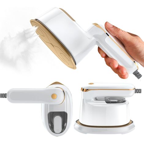 mini Défroisseur Vapeur, Fer à repasser portable haute puissance pour la maison, le bureau(1100W), le voyage, réservoir d'eau de capacité de 120ML, Voyage Vapeur Steamer (white) (1/5)