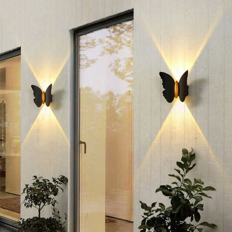 1pc Applique murale solaire papillon pour extérieur, lumière à projection LED : décoration pour jardin, couloir, allée, patio ou balcon (lumière chaude) (1/5)