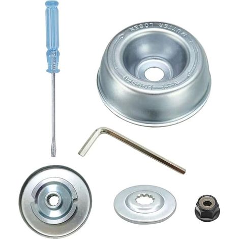 tooloflife Kit de Fixation de boîtier de Coupe-Brosse pour modèles FS55 FS56 FS120 FS250, Adaptateur de tête métallique avec rondelle de poussée, Plaque de Support et écrou, Outils de Fixation (1/5)