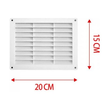 Griglia di Ventilazione Rettangolare 200X150mm Griglia Aerazione In Plastica Made In Italy