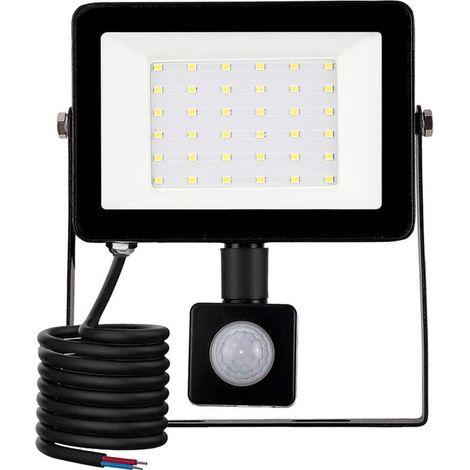 Projecteur extérieur LED 30W – Détecteur de mouvement – Lumière 6500K – IP66 – Aluminium moulé pour chantiers et garages (1/5)