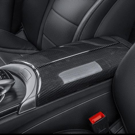 Aufbewahrungsbox für die Mittelkonsole, Armlehne, Schutzhülle für Mercedes Benz C-Klasse W205, GLC-Klasse X253, Zubehör 2015–2022 (Kohlefaser-Farbe) (1/5)