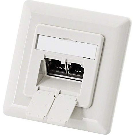 helos Helos 19377 CAT 6 Prise de raccordement 2 ports Blanc pur (012141)