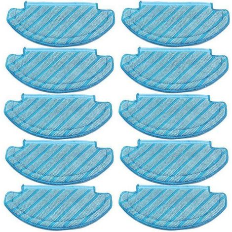 Serpillères - Pour Robot Aspirateur Laveur - Compatible Ecovacs Deebot Ozmo T8 - Lavables En Machine - Réutilisables - Lot De 10 (1/4)