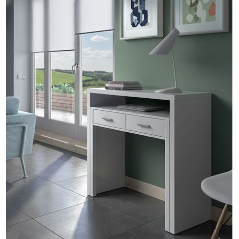 Scrivania - 2 Cassetti Supporto pc, Bianco, -, 98.5x36x87.5h cm Fargo