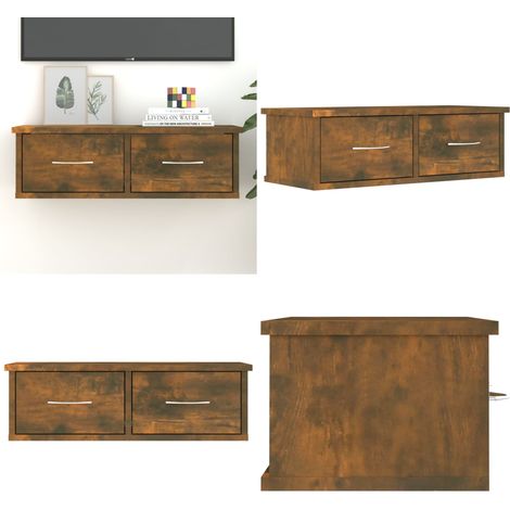 Wandschrank Räuchereiche 60x26x18,5 cm Holzwerkstoff - Wandregal - Regal - Fernsehschrank - Holzregal - Wohnwand - Home & Living (1/5)