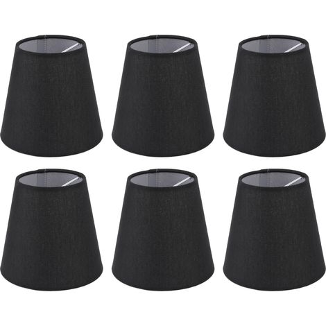Lot de 6 abat-jour noirs de style moderne et épuré pour ampoule E14. (1/5)
