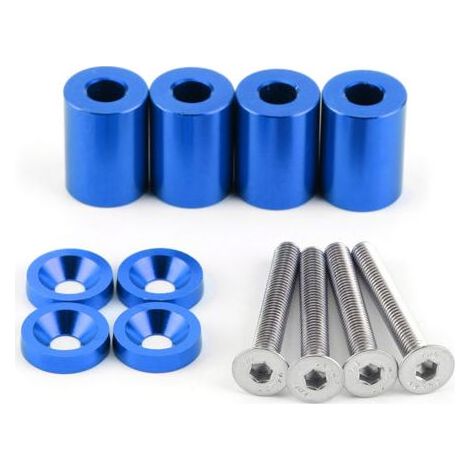 Kit de rehausseurs de capot en alliage d'aluminium, entretoises et vis de fixation pour aérations de capot, pièces modifiées pour voiture de course CarBlue (1/5)