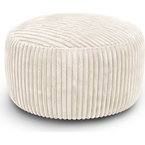 4FT Bean Bag Chair aus Cordstoff, weiß, mit Memory-Foam-Füllung (1/4)