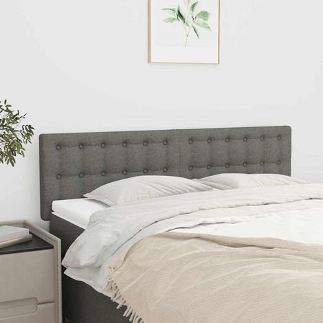vidaXL Cabeceros tela gris oscuro 144x5x78/88 cm (1/5)