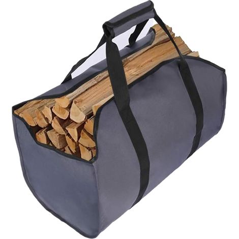 Brennholz-Tragetasche – Großer Holzkorb – Aus reißfestem und wasserdichtem Oxford-Gewebe – Ideal für Kamine und den Außenbereich – Auch als Einkaufskorb oder Tasche verwendbar (1/5)