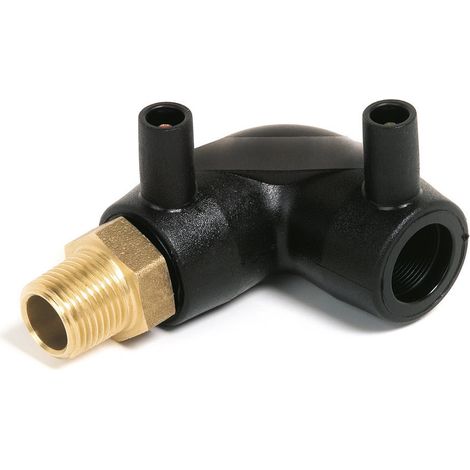 Coude de transition SMARTFUSE AG laiton 50 - R 1, PE 100, 90 degrés, noir