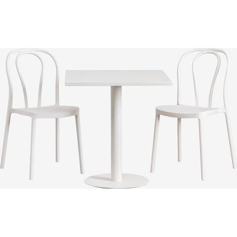 Set de Mesa Cuadrada 70x70 cm y 2 Sillas de Jardín Mizzi SKLUM             