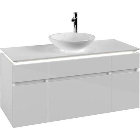 VB WTUS Legato 1200x550x500mm avec Bel. 5 Ausz. WT m.tig Blanc brillant