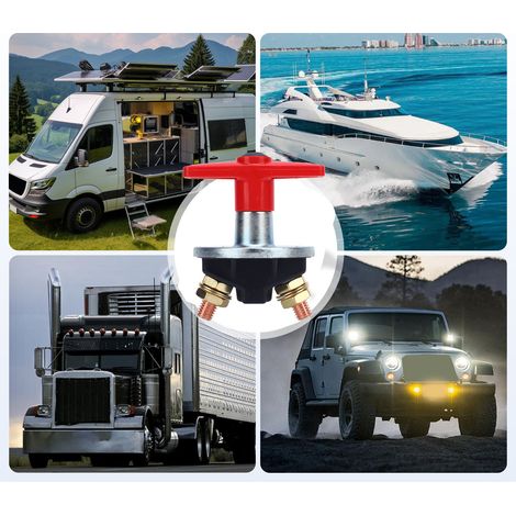 Interrupteur de Batterie Isolateur Kit, M10 300A 12V-60V, Câble Isolateur pour Marine Camping-car Véhicule tout-terrain (1/5)