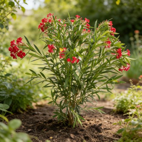 Laurier rose Rouge 80/100cm Pot 18L - Nerium oleander (1/4)