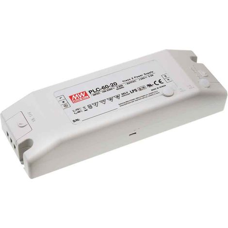 MW MEAN WELL PLC-60-12 Alimentatore 12V 5A 60W Con Scatola Chiusa In Plastica Input 220V e 110V