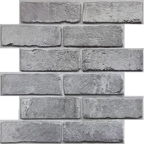Panneaux Muraux 3D Fausse Brique Murale, Panneau Mural Décoratif Revêtement Mural, 10 Pièces, 30x30 cm, Dalle PVC Adhesive Murale Pour Salon Chambre à Coucher Cuisine Décoration Intérieure (1/5)