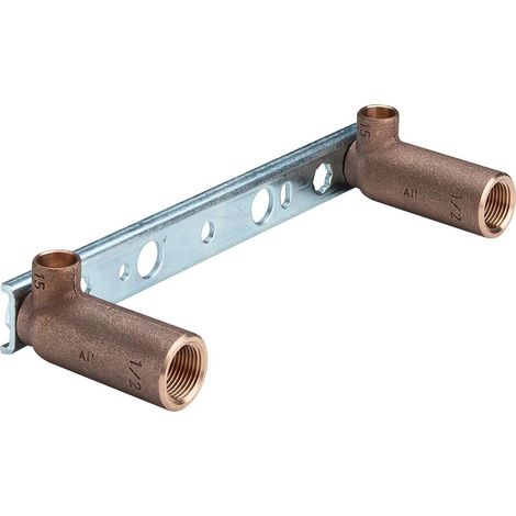 Viega Unidad de montaje Gemini, d 15mm, Rp 1/2, L 45 Bronce rojo, acero galvanizado Modelo 94476, 107031