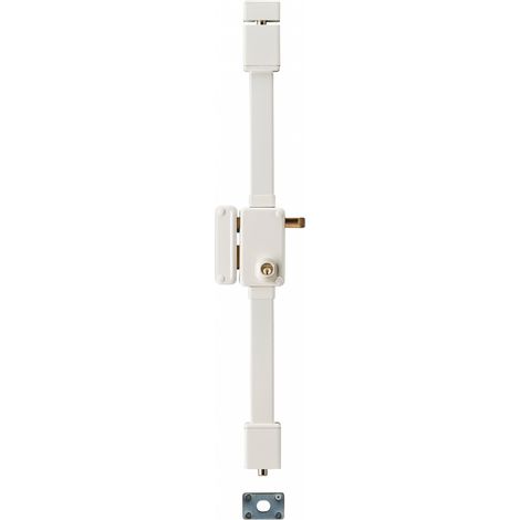 THIRARD - Serrure en applique Beluga à tirage pour porte d'entrée, gauche, 3 pts, cylindre HG5 Ø23mm, axe 45mm, blanc, 4 clés - THIRARD