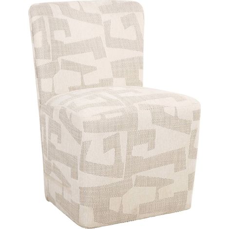 chaise design à roulettes motif beige graffic pour salle à manger - beige motif graffic clair (1/5)