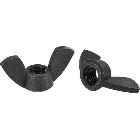 Écrous papillon M8, écrous papillon en nylon, fixations à serrage manuel, noirs, lot de 12 (1/5)