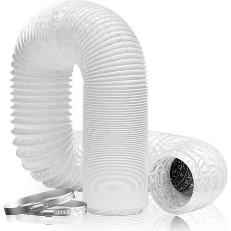 Flexibler Lüftungsschlauch 160 mm x 6/8/10 m aus Aluminiumfolie und PVC für Wäschetrockner und Abluftventilatoren