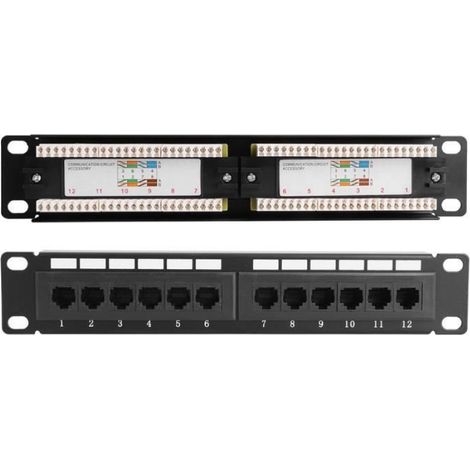 Rack de câbles réseau UTP CAT6 12 ports - - Ignifuge - Plaqué or - Haute fiabilité - Neuf (1/4)