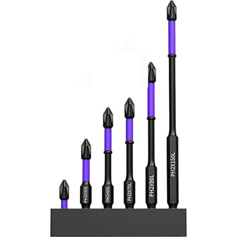 Hochwertige, robuste und leistungsstarke Magnetspitze, 6 rutschfeste und stoßfeste Bits mit Schraubendreher, magnetisches Bit-Set