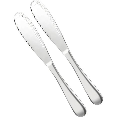 Botermes - Spreader - Kaasmes - RVS - 3-en-1 Set - Pour Beurre Fromage Confiture - 2 Pièces (1/5)