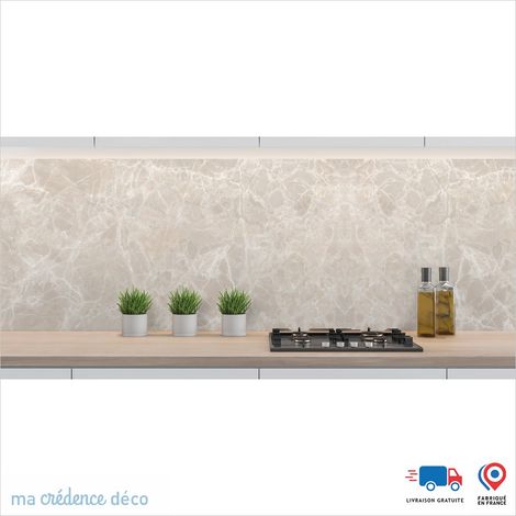 Crédence : Marbre de Minorola - Couleur Beige sable - Alu composite - 120 - 60 (1/3)